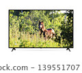 Flat screen tv with galloping wild horse in the forest 139551707