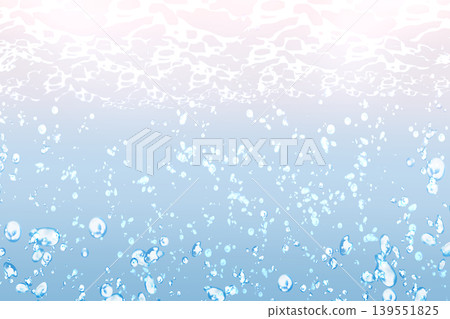 背景圖描繪了水下氣泡擴散和水面景象。清爽的藍色水面紋理。留有複製空間。 背景圖描繪了水下氣泡擴散和水面景象。清爽的藍色水面紋理。留有複製空間。 139551825