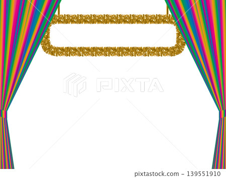 Signboard with molding, curtain, open, 22 rainbow poles 139551910