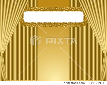 Signboard with molding, curtain, double opening B, 1 gold 139551911