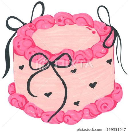 Hand drawn Birthday Cake Illustration Hand drawn Birthday Cake Illustration 139551947