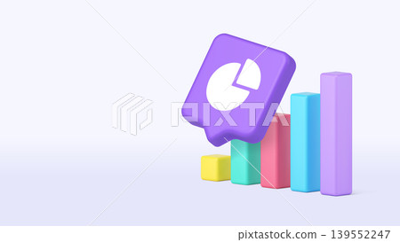 Marketing Data Analysis And Statistics 3d Banner Template Vector Illustration For Web. 139552247