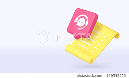 Customer Support And Bill Inquiry 3d Banner Template Vector Illustration For Web. Customer Support And Bill Inquiry 3d Banner Template Vector Illustration For Web. 139552253
