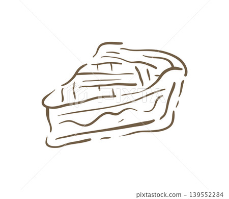 A Slice Of Homemade Apple Pie Doodle Sketch Vector Illustration Art 139552284