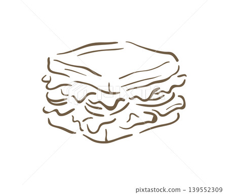 A Layered Napoleon Cake Pastry Or A Club Sandwich Vector Illustration Art 139552309