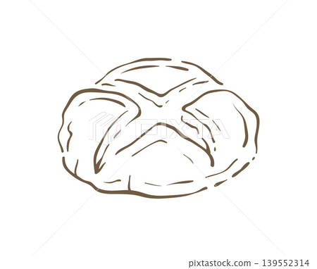 A Crusty Round Artisan Sourdough Boule Bread Loaf Vector Illustration Doodle A Crusty Round Artisan Sourdough Boule Bread Loaf Vector Illustration Doodle 139552314