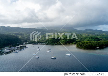 Aerial view of Raiatea island in French Polynesia Aerial view of Raiatea island in French Polynesia 139552393