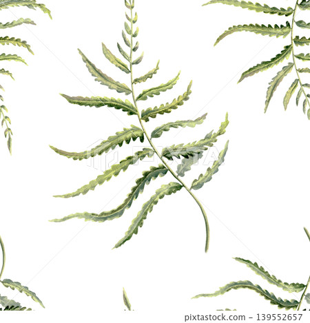 Delicate fern leaves in seamless pattern,echoing enchanted forests,Celtic heritage,untouched nature.Soft watercolor greens for eco branding,ancestral storytelling,mythical woodland themes Delicate fern leaves in seamless pattern,echoing enchanted forests,Celtic heritage,untouched nature.Soft watercolor greens for eco branding,ancestral storytelling,mythical woodland themes 139552657