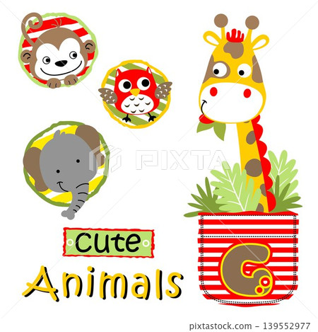 Group of funny animals, vector cartoon illustration Group of funny animals, vector cartoon illustration 139552977