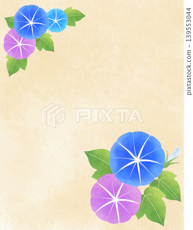Morning glory design, vertical beige background, summer material. Morning glory design, vertical beige background, summer material. 139553044