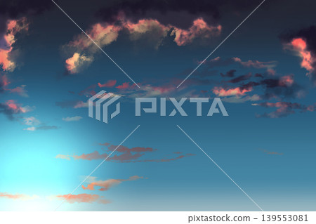 A background image of a sunset sky and clouds that evokes a sense of hope; a refreshing gradient sky background for banners. 139553081