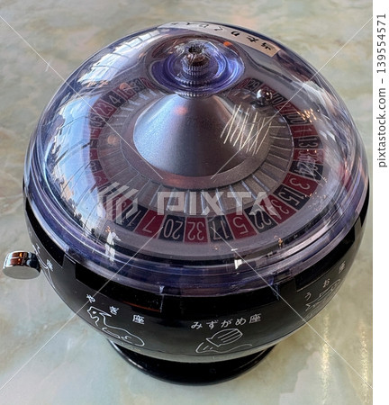 A roulette-style fortune-telling machine that used to be found in old coffee shops. A roulette-style fortune-telling machine that used to be found in old coffee shops. 139554571