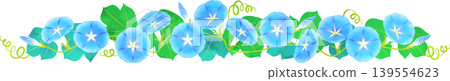 Watercolor-style morning glory illustration - blue Watercolor-style morning glory illustration - blue 139554623