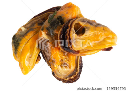 Mussel meat isolated on white background Mussel meat isolated on white background 139554793