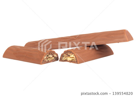 Long chocolate bar isolated on white background 139554820