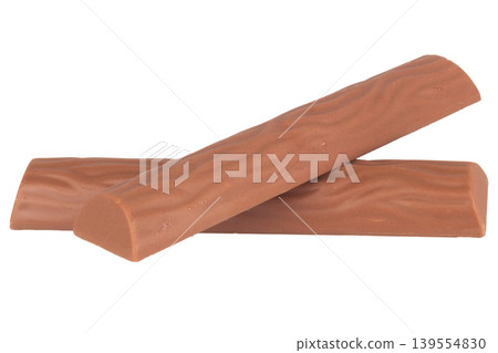 Long chocolate bar isolated on white background 139554830