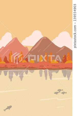 Minimalist Autumn Forest Landscape Illustration for Mobile Wallpaper Minimalist Autumn Forest Landscape Illustration for Mobile Wallpaper 139554903