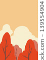 Minimalist Autumn Forest Landscape Illustration for Mobile Wallpaper 139554904