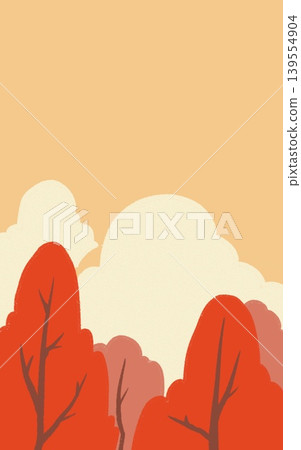 Minimalist Autumn Forest Landscape Illustration for Mobile Wallpaper Minimalist Autumn Forest Landscape Illustration for Mobile Wallpaper 139554904