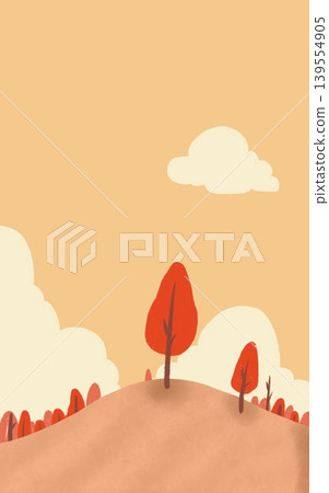 Minimalist Autumn Forest Landscape Illustration for Mobile Wallpaper Minimalist Autumn Forest Landscape Illustration for Mobile Wallpaper 139554905