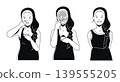 Skincare Process - black and white flat design illustration 139555205
