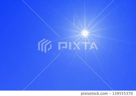 Blue sky and contrails - Free space image (fixed shot) Blue sky and contrails - Free space image (fixed shot) 139555370