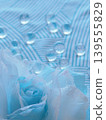 A fantastical background of blue roses and marbles 139555829