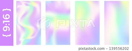 Pastel gradient story set with holographic gradation and foil in soft blur. Pastel pearlescent backdrop on rainbow gradient cards. Vector iridescent banner pack for social media isolated on white bg Pastel gradient story set with holographic gradation and foil in soft blur. Pastel pearlescent backdrop on rainbow gradient cards. Vector iridescent banner pack for social media isolated on white bg 139556202