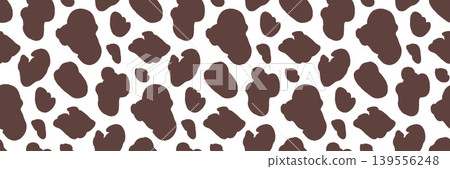 Animal seamless pattern with cow spot in brown and white. Organic cowhide and boho blob as hand drawn vector on white. Earthy dalmatian motif with simple cattle skin for fashion animalistic fabric Animal seamless pattern with cow spot in brown and white. Organic cowhide and boho blob as hand drawn vector on white. Earthy dalmatian motif with simple cattle skin for fashion animalistic fabric 139556248