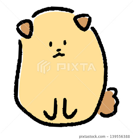 一幅手繪的風格化可愛小狗插圖。 139556388