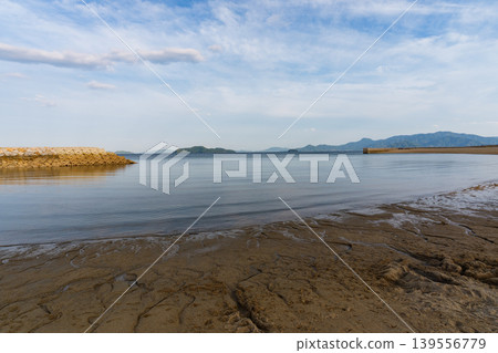 Coastal scenery of Shiokaze Park Minato Oasis Yu in Iwakuni City, Yamaguchi Prefecture Coastal scenery of Shiokaze Park Minato Oasis Yu in Iwakuni City, Yamaguchi Prefecture 139556779