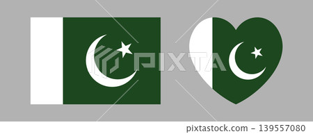Flag of Pakistan button, sticker in heart, rectangular shape set. Pakistan flag rectangle, heart icon, badge. National Pakistan flag background, banner. Flag of Pakistan button, sticker in heart, rectangular shape set. Pakistan flag rectangle, heart icon, badge. National Pakistan flag background, banner. 139557080