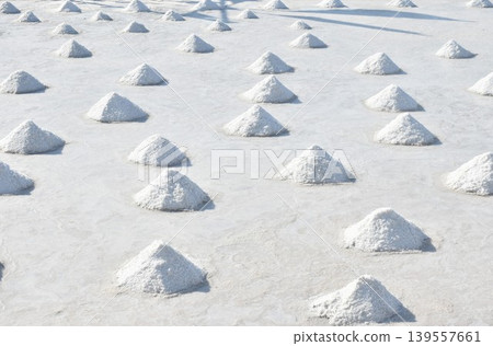 saline water making dry salt by solar evaporation Thai cultures and agriculture manufacturing in farm on sunny day saline water making dry salt by solar evaporation Thai cultures and agriculture manufacturing in farm on sunny day 139557661