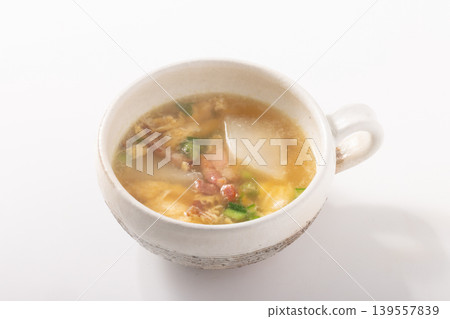 Turnip and bacon egg soup Turnip and bacon egg soup 139557839
