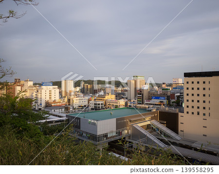 May 2026: Evening view of Iwaki Station from Iwaki-Taira Castle Ruins Park. 139558295