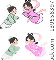 Cute Tanabata illustration of Orihime and Hikoboshi (vector material) 139558397