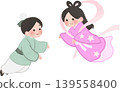 Cute Tanabata illustration of Orihime and Hikoboshi (vector material) 139558400