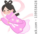 Cute Tanabata illustration of Orihime (Vector material) 139558428