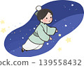 Cute Tanabata illustration of Hikoboshi (the male star in the Tanabata legend) - Vector material with outlines 139558432