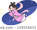 Cute Tanabata illustration of Orihime (with outlines, vector format) 139558433