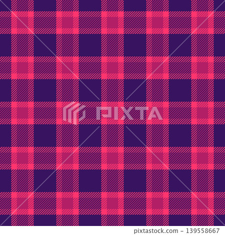 Large seamless background texture, cut out vector tartan pattern. Internet fabric plaid textile check in violet and red colors. Large seamless background texture, cut out vector tartan pattern. Internet fabric plaid textile check in violet and red colors. 139558667