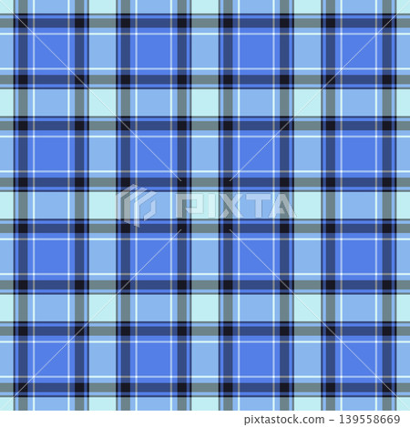 20s background pattern check, warp textile plaid texture. Christmas ornament vector fabric seamless tartan in blue and pastel colors. 139558669