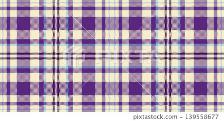 Daisy vector background check, order plaid pattern texture. Deep fabric tartan seamless textile in light and violet colors. Daisy vector background check, order plaid pattern texture. Deep fabric tartan seamless textile in light and violet colors. 139558677