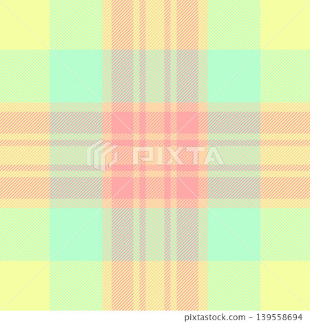 Knit check pattern background, worldwide plaid vector seamless. Oilcloth texture textile fabric tartan in light and lime colors. 139558694