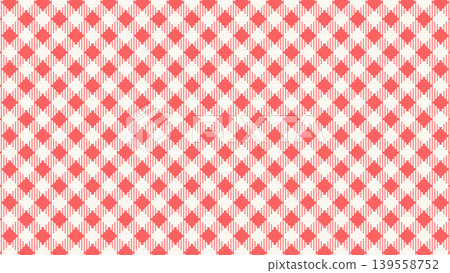 Diagonal red and white natural gingham check seamless pattern background 16:9 Diagonal red and white natural gingham check seamless pattern background 16:9 139558752