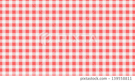 Natural red and white gingham check seamless pattern background, 16:9 aspect ratio, swatch available. Natural red and white gingham check seamless pattern background, 16:9 aspect ratio, swatch available. 139558811