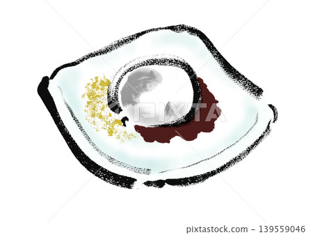 A Japanese-style hand-drawn illustration of Mizu Manju (water dumpling). A Japanese-style hand-drawn illustration of Mizu Manju (water dumpling). 139559046