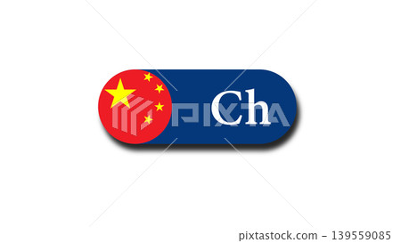 China Language Button Icon With Chinese Flag Badge and Ch Label for Translation and UI China Language Button Icon With Chinese Flag Badge and Ch Label for Translation and UI 139559085