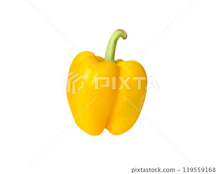 Yellow bell pepper fruit isolated on white background Yellow bell pepper fruit isolated on white background 139559168