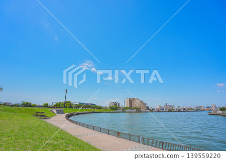 A view from the Nakagawa Promenade in early summer. A view from the Nakagawa Promenade in early summer. 139559220
